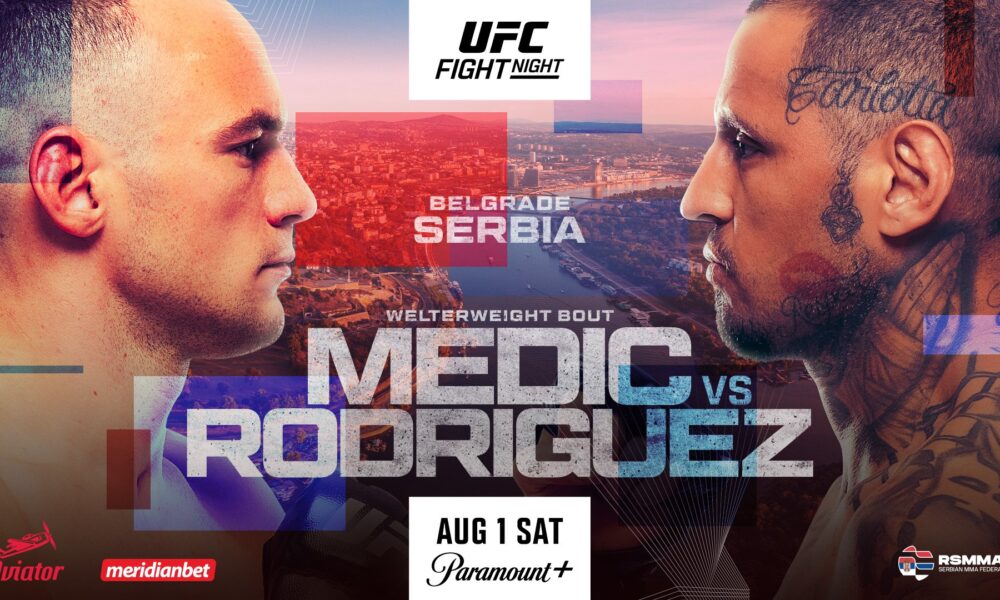 UFC Belgrade poster featuring Uros Medic and Daniel Rodriguez