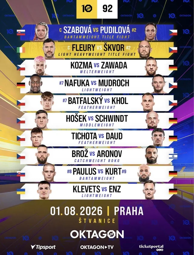 Oktagon 92: Szabova vs Pudilova poster
