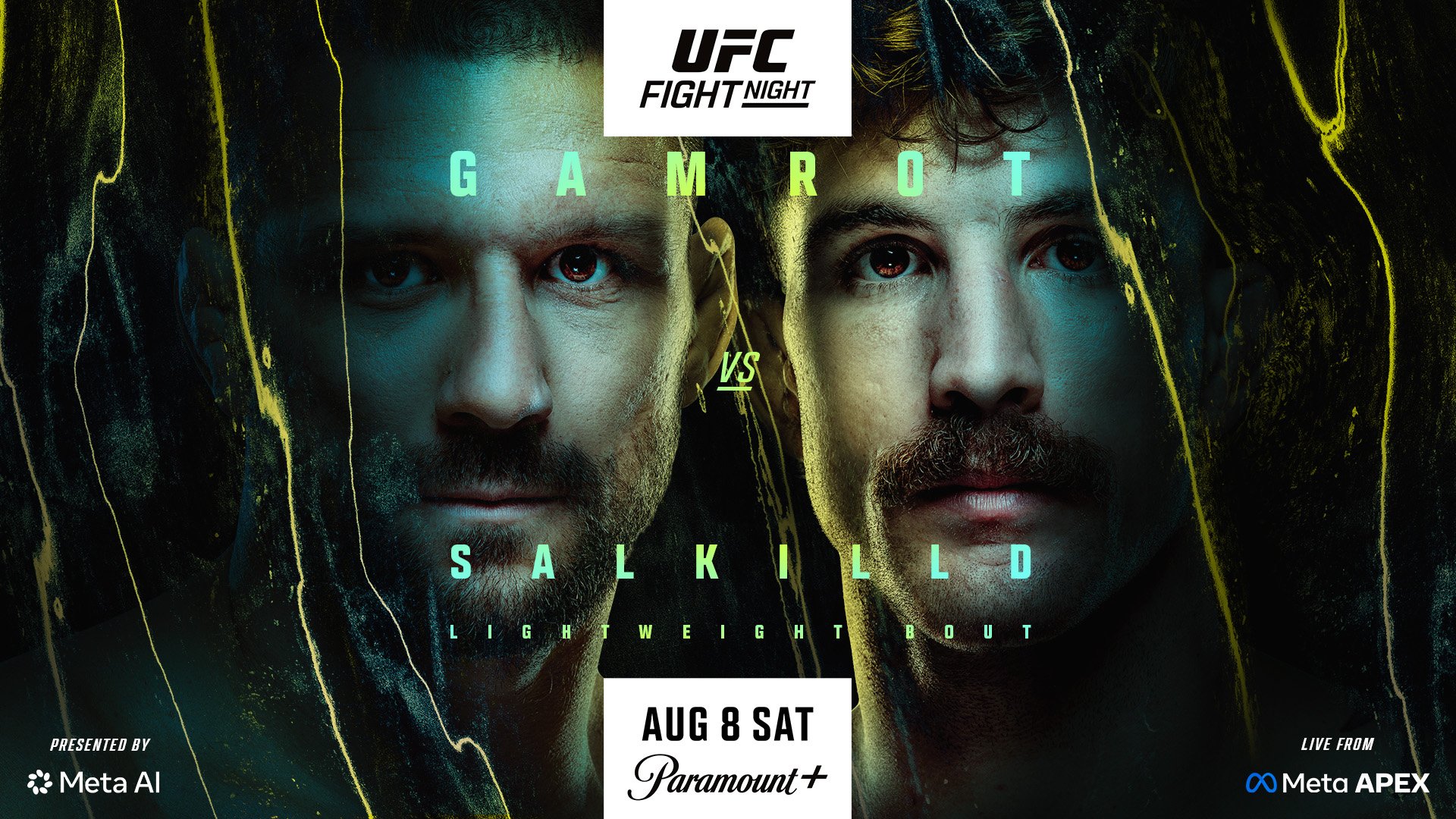 UFC Vegas 120 poster featuring Mateusz Gamrot and Qullan Salkilld
