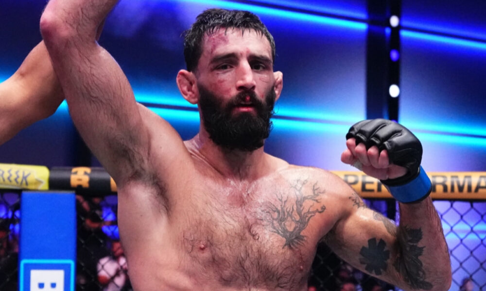 Joe Kropschot getting his hand raised on Dana White's Contender Series